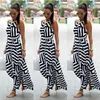 Summer Maxi Long Dress Fashion Women Sexy Boho Striped Sleeveless Beach Style Strap Sundress Vestidos för Female BigSweety 220630