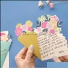 Gratulationskort Event Party Supplies Festive Home Garden Qixi Teachers Day Bouquet Blessing Card Three-Nsional Creative Flower Shape Birthdd