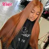 Lace Wigs Light Brown Straight Front Human Hair Wig 13x4 HD Transparent Frontal Burnt Orange Brazilian 5x5 Closure WigsLace