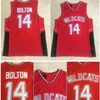 NC01 Toppkvalitet 1 14 Troy Bolton Jersey Wildcats High School College Basketball Red 100% Stiched Size S-XXXL