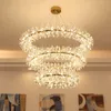 Nordique luxe grand cristal LED lustre 40 60 80 cm anneau lustre salon chambre luminaires Carlota éclairage