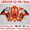 Corpo + coperchio del serbatoio per HONDA CBR-125R 125CC CBR125RR CBR 125 R CC 02-06 Carrozzeria 123No.167 CBR-125 CBR125R 02 03 04 05 06 CBR 125R 2002 2003 2004 2005 2006 Carena tutto rosso