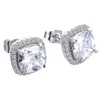 Stud Real 925 Sterling Silver Simulated Diamond Earrings Classic Classic Natural White Sapphire for Wedend JewelryStud2100133