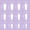 Faux ongles 24pc / boîte de ligne de conception de ligne de ligne longue ballerine avec style art portable fausses patchs ongles