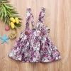 2018 bebê meninas florais tiras saias ins Imprimir suspender vestidos boutique crianças roupas de verão