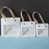 Emballage cadeau fournitures de fête de mariage anniversaire cuisson emballage étui décor de noël sac en papier kraft boîte d'emballage fenêtre transparente sacs cadeau