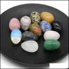 Stone Loose Beads Jewelry Crystal 3Cm Easter Egg Natural Quartz Aquarium Witchcraft Spiritual Kawaii Room Decor Home Decoration Accessories