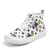 Garçon fille toile chaussures noir blanc rayure enfants nouveau printemps automne bébé enfant chaussures de sport décontractées talon plat enfants baskets G220517