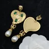 Retro Tygrys Kolczyk Designer Biżuteria Moda Kobiety Serce Kolczyki Dla Kobiet Luksusowe Golden Ear Stud Wisiorek Pearl Kolczyki Patry 2204113WU