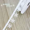 5 METERSLOT 25mm Nonwoven Fabric Snowflake Ribbon Ultraljud präglad juldekoration Sträng Y201020