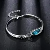 Beaded Strands Design Alloy Glass Bracelet Fashion Blue Austrian Crystal Style Jewelry Bangle Female Lars22