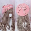 Lolita Daisy Bow Hat Accessori per capelli Kawaii Stanco Sweet Japan Kawaii Bow Cute Beret Hat Biscuit Hat Sweet Cute Female J220722