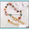 Anklets Jewelry Bohemian Colorf Evil Eye Beads For Women Gold Sier Color Summer Ocean Beach Ankle Bracelet Foot Leg Chain Drop Delivery 2021