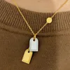 ZB008YX Classic Fashion Brand Gold Silver 2colors Tags Pendants Sexy Clavicle Chain Pendant Necklace Bracelet with Gift Box