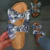 Kvinnor Tofflor Designers Flat Slides Sandaler Stor Sommar Platt Bottom Bow Casual Shoes DHL