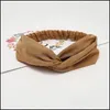 Bijoux de cheveux femmes été bandeau en daim Vintage noeud croisé Turban bandes élastiques doux solide filles bandeau chapeaux accessoires Dr