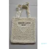 Bolso femenino bordado de diseñador, bolso de paja hueco, marca de lujo, bolso tejido de playa de verano, bolsos de mano lujosos