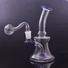 Bong di vetro inebriante all'ingrosso Narghilè Pipa ad acqua per fumatori Soffione doccia Perc 7 pollici 14 mm Beaker comune Bong 5 mm di spessore Piccoli impianti di cera con tubo per bruciatore a nafta in vetro maschio