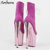 Sorbern 8 pouces talons bottes Pole Dance Wear talon haut plate-forme exotique chaussure couleurs personnalisées talons métalliques femmes chaussons