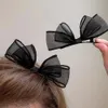 2022 noir blanc ruban cheveux arcs Clips Vintage nœud papillon côté épingle à cheveux mignon filles Barrettes coiffure cheveux accessoires pour femmes