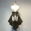 Etekler gotik lolita etek kadınlar için klasik fırfırlar yüksek yükseltilmiş A-line ortaçağ korse bağlayan siyah prenses 5xlskirts