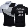 Homens de manga curta polo camiseta tops moda colocação crossborder duas cores emenda mens casual camiseta personalizado seu 220609