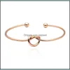 Armreif Armbänder Schmuck Gold Sier Schwarz Farbe Krawatte Knoten Einfache Twist Open Charm Für Frauen Mädchen Drop Liefern Dhoyh