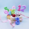촛불 둥근 가장자리 귀여운 디지털 촛불 어린이 베이킹 케이크 레이아웃 창조적 인 색상 생일 파티 발렌타인 데이 라마 맨드