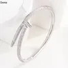 Donia Jewelry Luxury Bangle مبالغ فيه الأظافر Titanium Steel Micro-Bingly Zircon European and American With Box