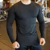 Autumn Winter Mens Training Fitness Shirts Tight Elastic Quick Dry Basketball Long Sleeve Mane Running Jogging träning Gym Tees L220704