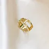 Fashiom Designer anelli anelli a catena lettera f Gold anelli impegnativi per le donne anello designer gioielli heanpok mens ornamenti nuovo 22032502R