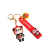 Nyckelringar personlighet söt panda charm nyckelring 3D silikon djur hänge små gåvor bil trendiga smycken väska tillbehör keychain2689839