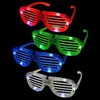 패션 LED 조명 안경 플래싱 셔터 모양 안경 LED 플래시 안경 선글라스 댄스 파티 용품 축제 장식 FY5409 SXAUG09