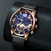 Montre-bracelets Fashion Mens Business Busines Watch Luxury Gold en acier inoxydable Belon Quartz Montre de poigne