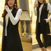 Sungtin Classic Women Long Blazer Vest Elegant Office Lady Coat Female Waistcoat Causal Suits Sleeveless Jacket Pocket Outwear L220812