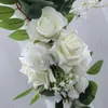 Künstliche weiße Blumen Hochzeit Bogen Hintergrund Dekor Blume Wand Tür Schwelle Blumen Kranz Wohnzimmer Party Anhänger Girlande