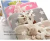 Couvertures Swaddling 100cm bébé Swaddle avec ours en peluche hochet anneau cloche corail polaire adulte infantile double tricoté couverture de jouet serviettes de bainbla