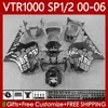 OEM-vogels voor Honda VTR RTV 1000 VTR1000 2000 2001 2002 2003 Grijs Zwart 04 05 06 Body 123NO.185 RC51 SP1 RTV1000 00-06 SP2 VTR-1000 00 01 02 03 2004 2005 2006 Carrosserie