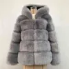 Cappotto di pelliccia sintetica con cappuccio di design di lusso Giacca donna 2019 Inverno addensare cappotti caldi Capispalla Elegante giacca di pelliccia soffice donna T220810