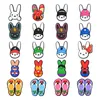 2022 Diseñador de lujo personalizado Bad Bunny Croc Charms para accesorios de zuecos Charms de zapatos brillantes aptos para niños DIY Sandalia Decoración Venta al por mayor Ready Ship Popular Soft PVC Charm