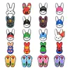 2022 Luxury Designer Custom Bad bunny Croc Charms per Zoccoli Accessori Charms per scarpe incandescente adatti per bambini Decorazione sandalo fai da te Nave pronta all'ingrosso Fascino popolare in PVC morbido