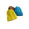 M450 Autumn Winter Kids Knitted Hat Twist Candy Color Skull Caps Children Warm Beanies Boys Girls Casual Hats