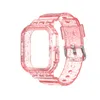 Clear Glitter Watch Case -riem voor Apple Watch -banden 41 mm 45 mm 44 mm 40 mm vrouwelijke armband polsband Iwatch 7 6 5 4 Watchband -accessoires