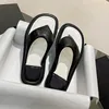 Women Designer Leather Slides Platform Sandal Beach Flip Flops New Summer Comfort Bules Flat Slipper 35-42 مع Box No357