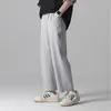 Męskie spodnie caayu męskie szerokie nogi lekkie joggery spodnie japońskie streetwear hiphop zimno uczucie komfortowego domu 220826