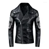 Мужские модные панк -кожаные куртки и пальто мотоцикл Skul