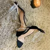 Sandali SONDR Donna Hollow Cross-Tied Weave Shoes Fashion Accogliente Pelle Peep Toe Cinturino alla caviglia Ladies Strange Heels Pumps