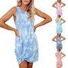 여름 새로운 2022 Hot Selling 여자 넥타이 염색 된 인쇄 된 느슨한 조끼 드레스