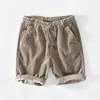 Été hommes coton velours côtelé Shorts décontractés kaki multi-poches dentelle rétro vêtements de travail GA-T102 220507