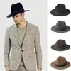 Chapéus de aba larga 2 tamanho grande 100% de lã sentiu chapéu de fedora trilby para cavalheiro top cloche panamão sombrero tampa 56-58 59-61cm scot22